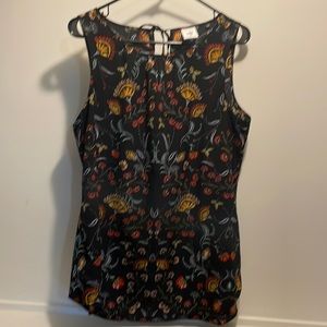 Cabi, M, black with khaki, mustard red highlights